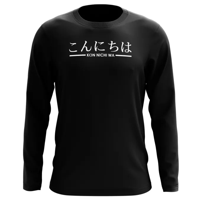 T-Shirts manches longues Parodie Japon Kon Nichi Wa (Bonjour) - manga-konnichiwa-japonais