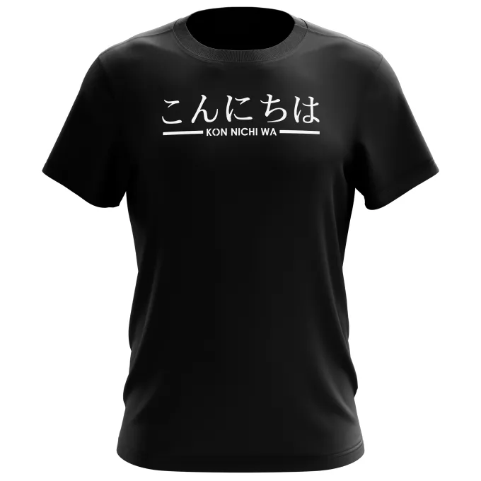 T-shirts Hommes Parodie Japon Kon Nichi Wa (Bonjour) - manga-konnichiwa-japonais