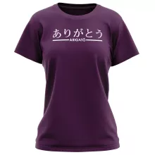 T-shirt Femme japonais-kanji-manga « Arigatô (Merci) » – Parodie Japon