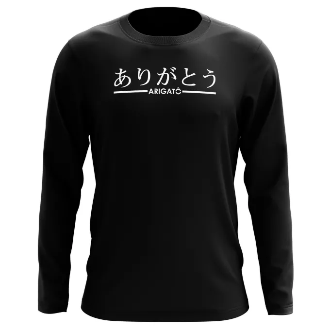 T-Shirts manches longues Parodie Japon Arigatô (Merci) - japonais-kanji-manga