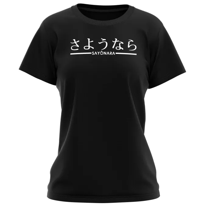 T-shirts Femmes Parodie Japon Sayônara (Au Revoir) - manga-sayonara-japonais
