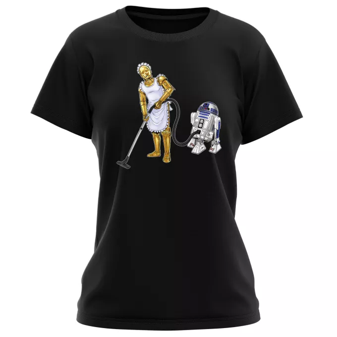Camisetas Mujer Parodia Star Wars R2-D2 y C-3PO