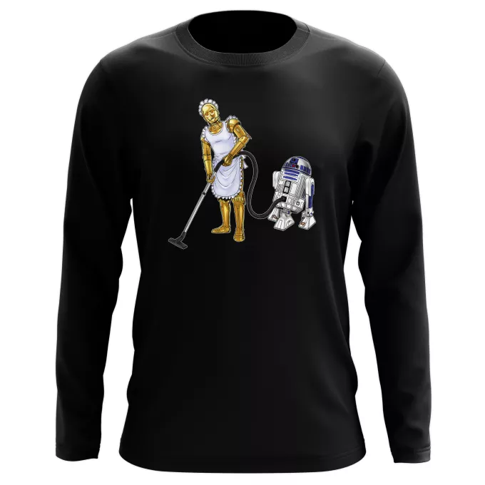 Camisetas de manga larga Parodia Star Wars R2-D2 y C-3PO