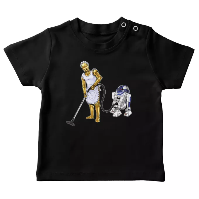 Camisetas bebé Parodia Star Wars R2-D2 y C-3PO