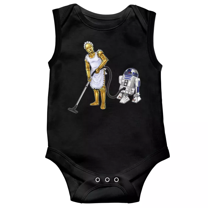 Body de bebé sin mangas Parodia Star Wars R2-D2 y C-3PO