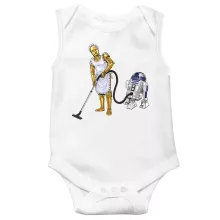 Body de bebé sin mangas R2-D2 “R2-D2 y C-3PO” – Parodia de Star Wars
