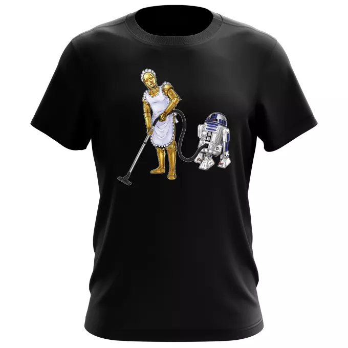 Camisetas Hombre Parodia Star Wars R2-D2 y C-3PO
