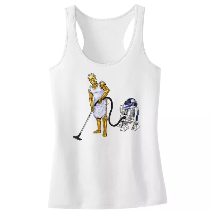 Camisetas Niñas sin mangas Parodia Star Wars R2-D2 y C-3PO