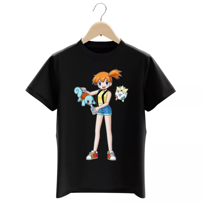 T-shirts för barn Parodi Pokémon Togepi, Squirtle och Misty