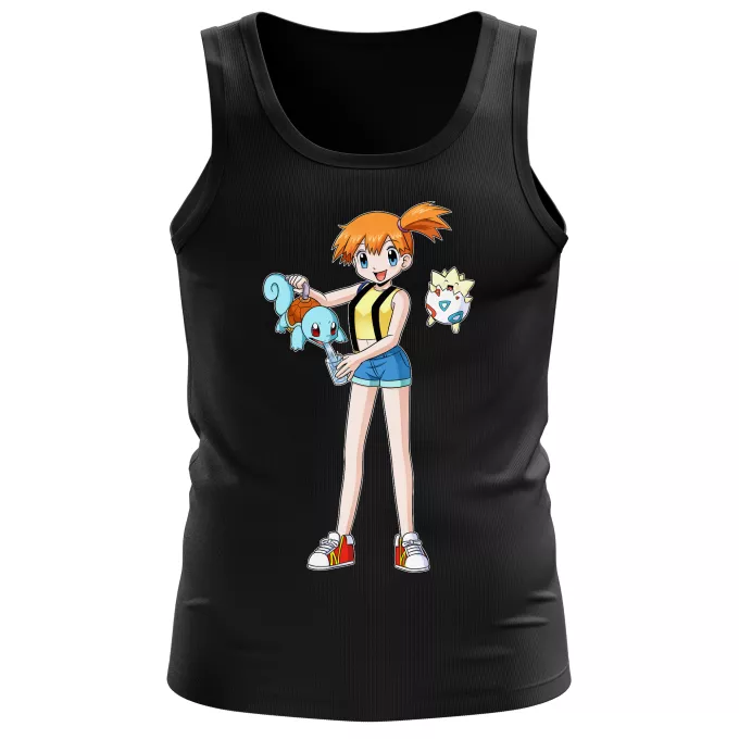 Linnen för män Parodi Pokémon Togepi, Squirtle och Misty