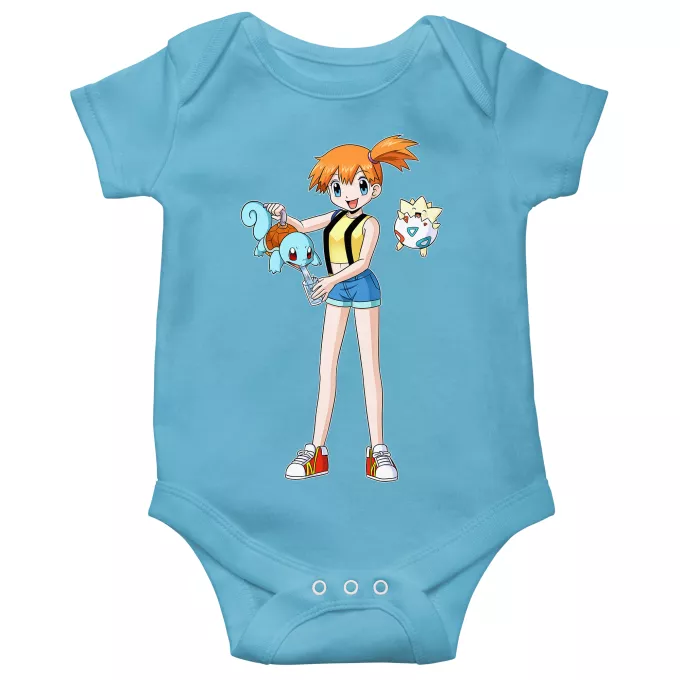 Body baby korta ärmar (pojkar) Parodi Pokémon Togepi, Squirtle och Misty