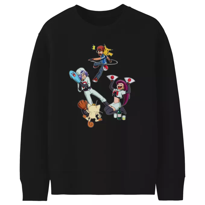 Kids Sweaters Parody of Pokémon Pikachu et la Team Rocket - Ash Ketchum