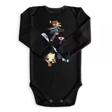 Pikachu Baby Body långa ärmar “Pikachu, Ash Ketchum och Team Rocket” – Parodi Pokémon