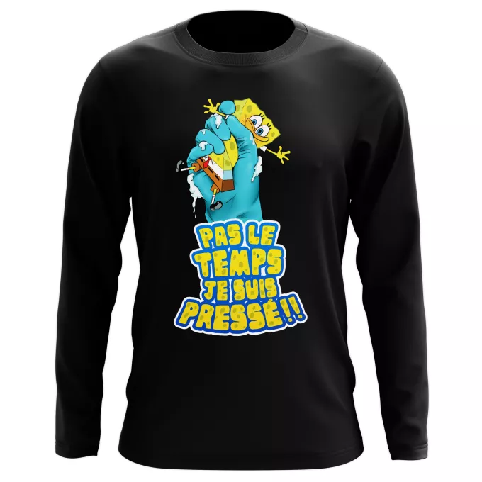 T-Shirts manches longues Parodie Bob l'éponge Eponge pressée...