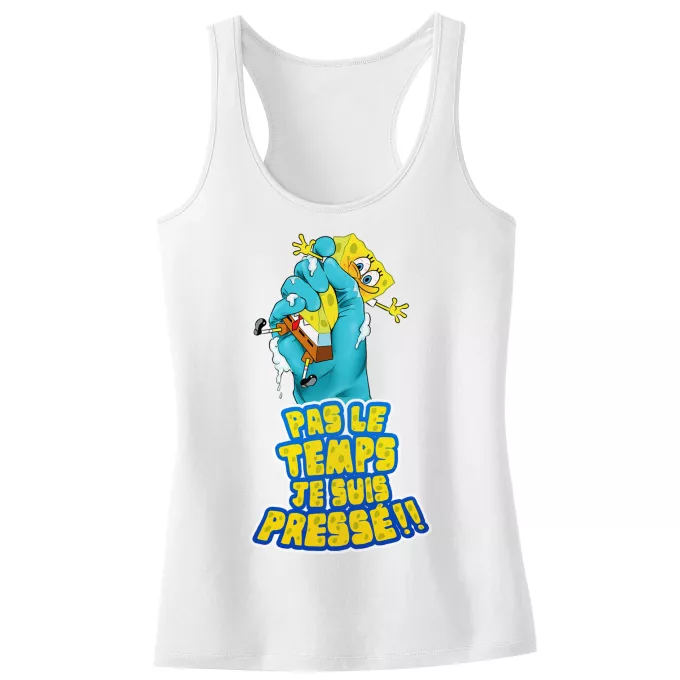 Débardeur Enfant Fille Parodie Bob l'éponge Eponge pressée...