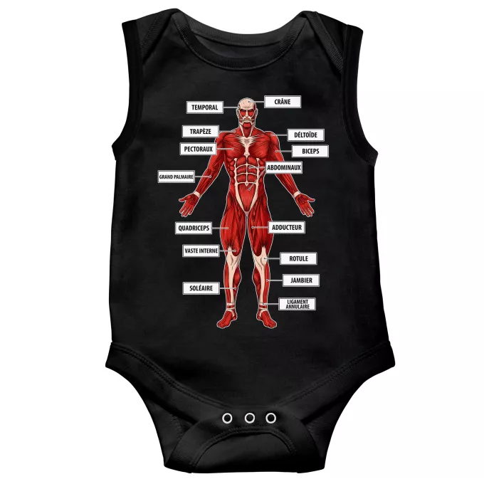 Body bébé sans manches Parodie L'attaque des Titans Titanatomie colossale... :) - Le Titan Colossal