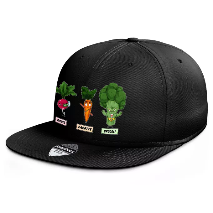 Casquette Rap Snapback Parodie Dragon Ball Z - DBZ Super Héros de la Planète Végétale - Sangoku, Broly, Raditz