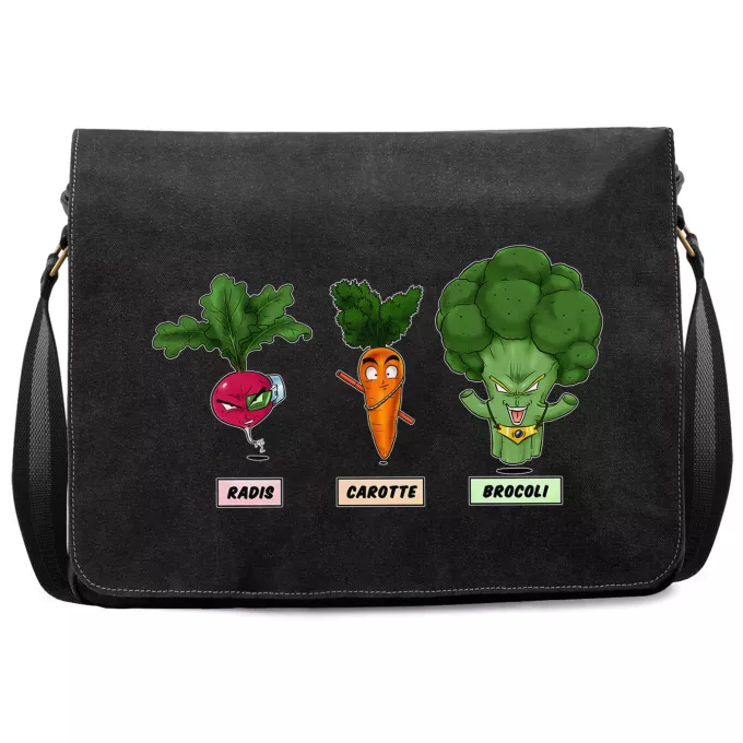 Sac à Bandoulière Premium Parodie Dragon Ball Z - DBZ Super Héros de la Planète Végétale - Sangoku, Broly, Raditz