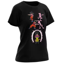 Son-Goku Super Damen T-shirt “Son-Goku Super saiyajin 4 und die Pink-Panther-Reihe” – Parodie auf Dragon Ball GT