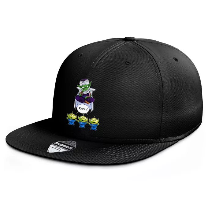 Casquette Rap Snapback Parodie Dragon Ball Z - DBZ Papa !! - Piccolo aka Satan Petit Coeur, les Aliens