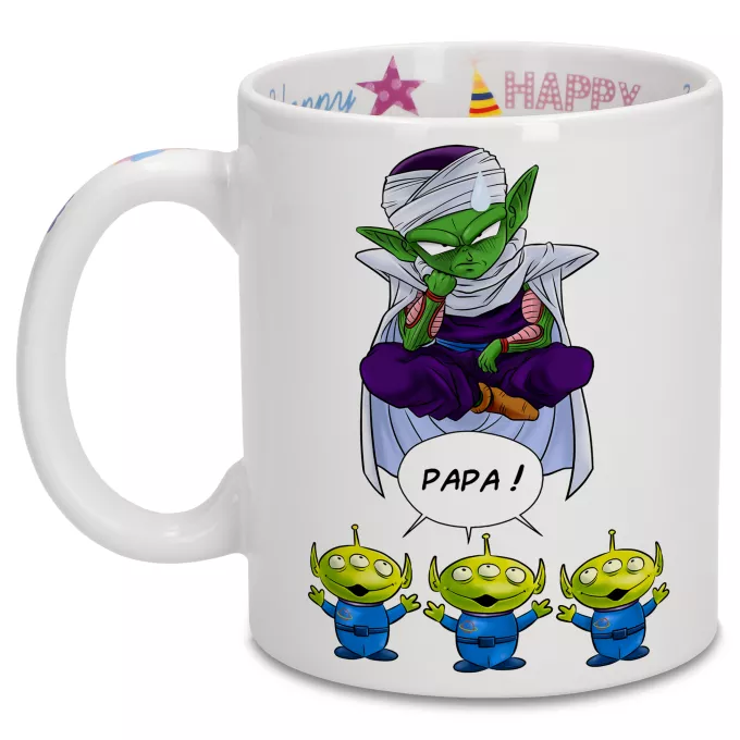Mugs Anniversaire Parodie Dragon Ball Z - DBZ Papa !! - Piccolo aka Satan Petit Coeur, les Aliens