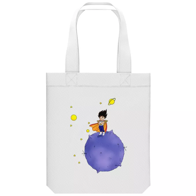 biologisch katoenen draagtas (Tote Bag) Parodie Dragon Ball Z - DBZ De kleine prins Vegeta