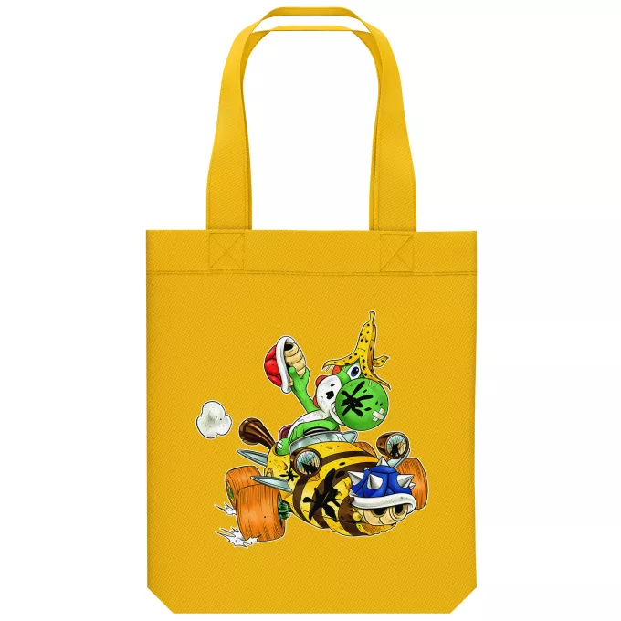 Ekologisk bomullsväska (Tote Bag) Parodi Mario Kart Yoshi