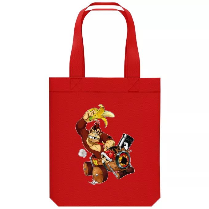 Sac Tote Bag en coton Bio Parodie Mario Kart Kart Fighter - Player 4 - Donkey Kong