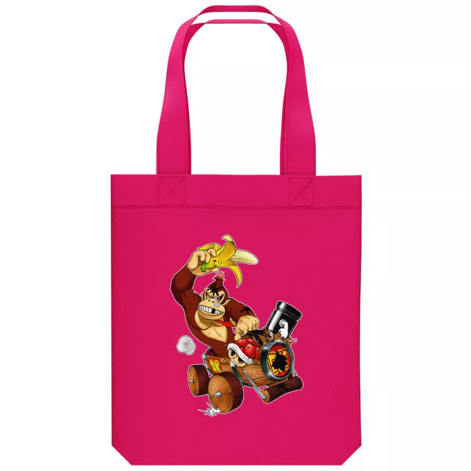 Organic Cotton Tote Bag Parody of Mario Kart Donkey Kong