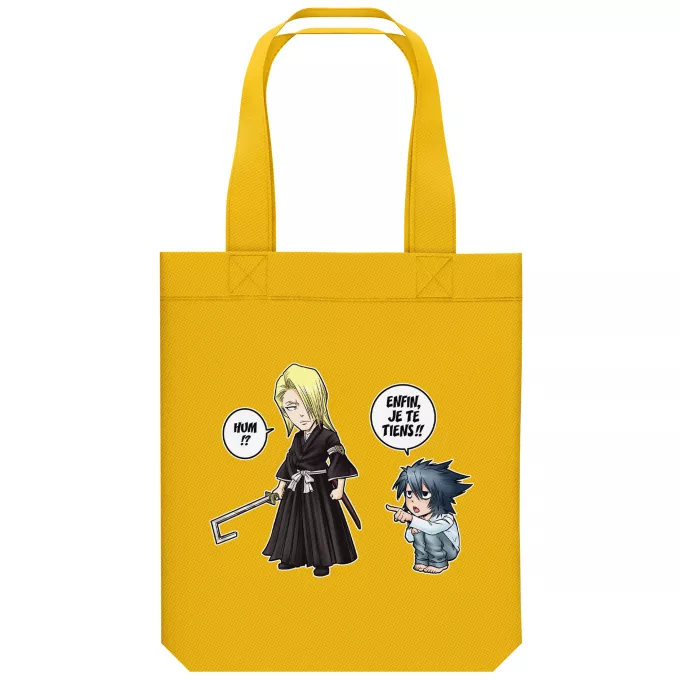Sac Tote Bag en coton Bio Parodie Bleach Erreur sur la personne... - Kira, Light Yagami