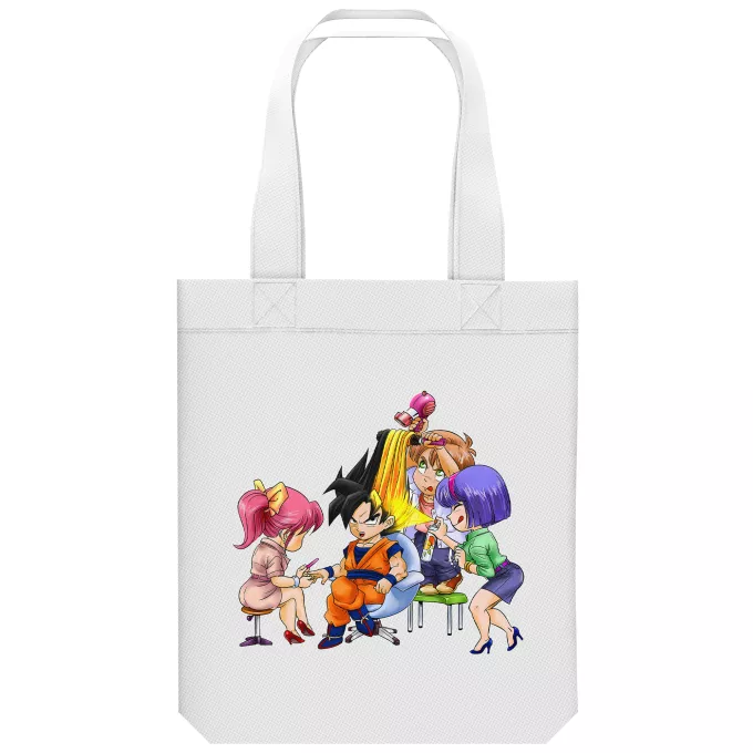 biologisch katoenen draagtas (Tote Bag) Parodie Dragon Ball Z - DBZ Son Goku Super Saiyan