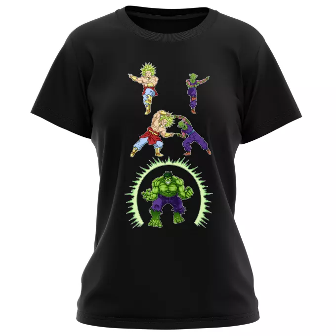 Vrouwen T-Shirts Parodie Dragon Ball Z - DBZ Piccolo, Broly en Hulk