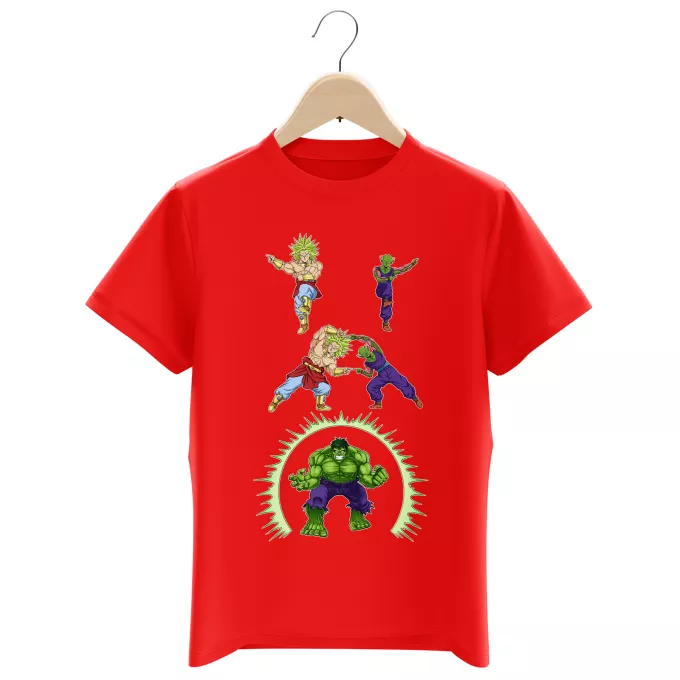 Boys Kids T-shirts Parody of Dragon Ball Z - DBZ Broly, Piccolo and Hulk