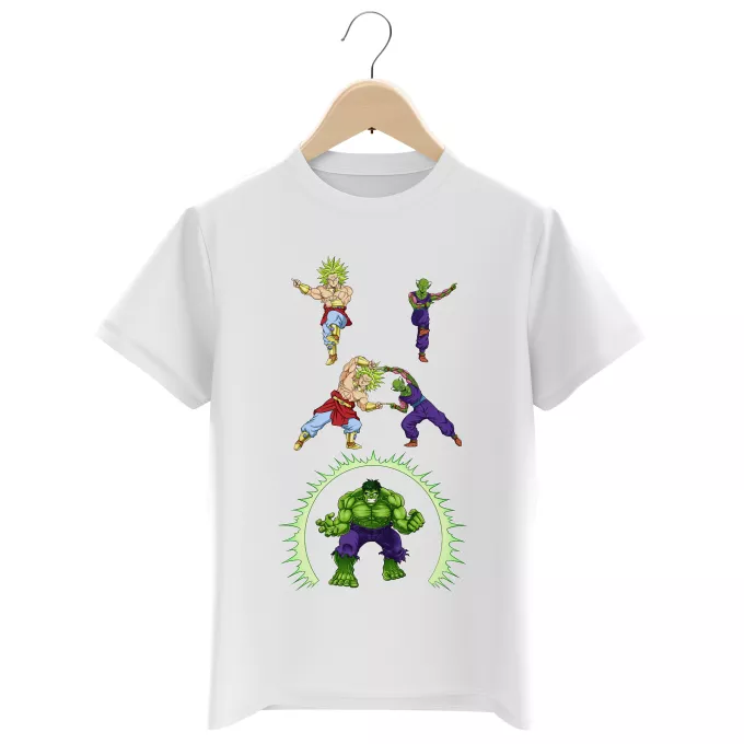 Boys Kids T-shirts Parody of Dragon Ball Z - DBZ Broly, Piccolo and Hulk