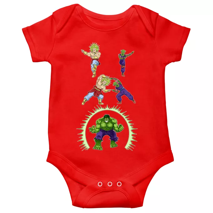 Korte mouwen Babyromper Parodie Dragon Ball Z - DBZ Piccolo, Broly en Hulk