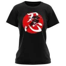 Edo Shinobi Women T-shirt “Japan Edo Shinobi in Red moon - Ninja” – Japan Culture parody