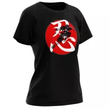 Edo Shinobi Women T-shirt “Japan Edo Shinobi in Red moon - Ninja” – Japan Culture parody