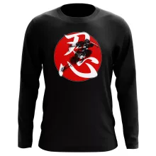 Edo Shinobi Long Sleeve Top “Japan Edo Shinobi in Red moon - Ninja” – Japan Culture parody