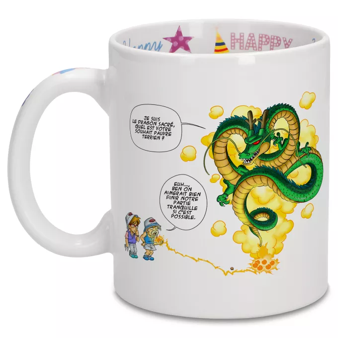 Mugs Anniversaire Parodie Dragon Ball Z - DBZ La Pétanque, c'est sacré ! - Shenron, les pétanqueurs marseillais