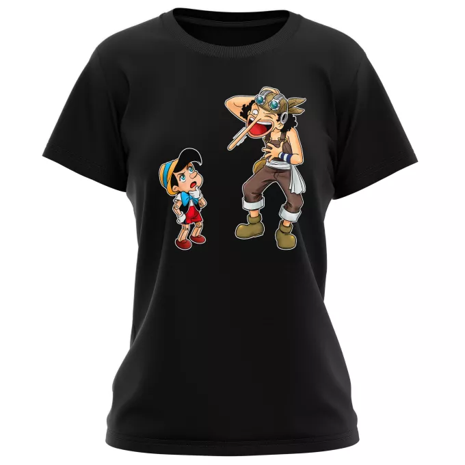 Damen T-shirts Parodie auf One Piece Lysop und Pinocchio - Piniocchio