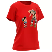 Lysop Damen T-shirt “Lysop und Pinocchio” – Parodie auf One Piece