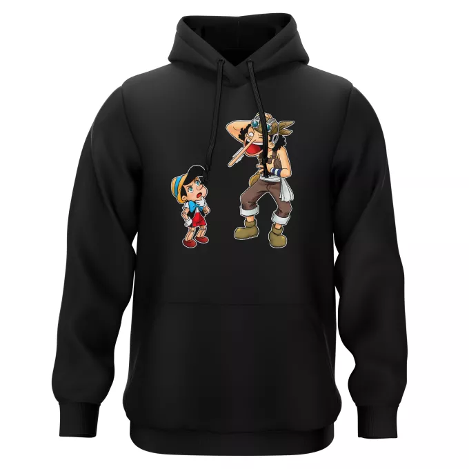 Kapuzenpullover Parodie auf One Piece Lysop und Pinocchio - Piniocchio