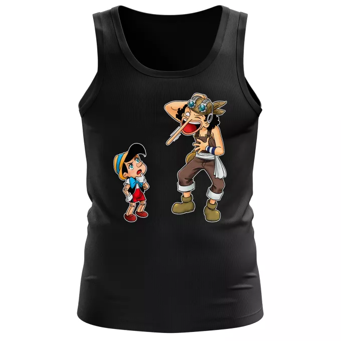 Herren Tank Top Parodie auf One Piece Lysop und Pinocchio - Piniocchio