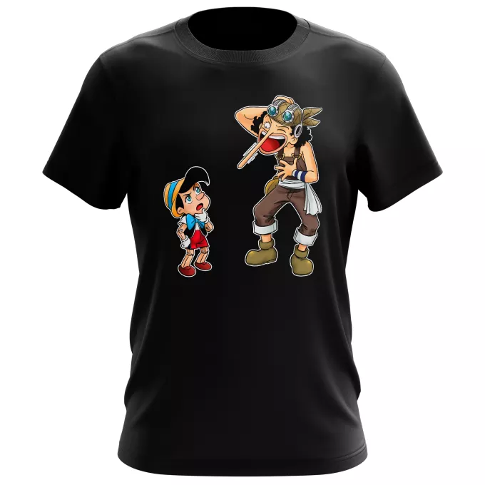 Herren T-shirts Parodie auf One Piece Lysop und Pinocchio - Piniocchio