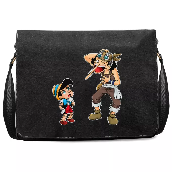 Premium Schultertaschen Parodie auf One Piece Lysop und Pinocchio - Piniocchio