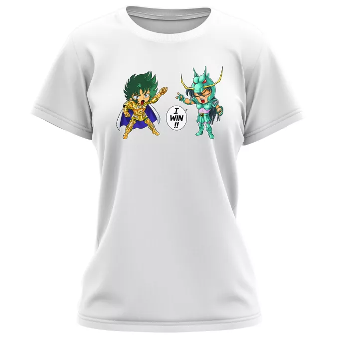Vrouwen T-Shirts Parodie Saint Seiya Capricorn Shura en Dragon Shiryu