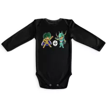 Capricorn Shura Lange mouwen Babyromper “Capricorn Shura en Dragon Shiryu” – Saint Seiya parodie