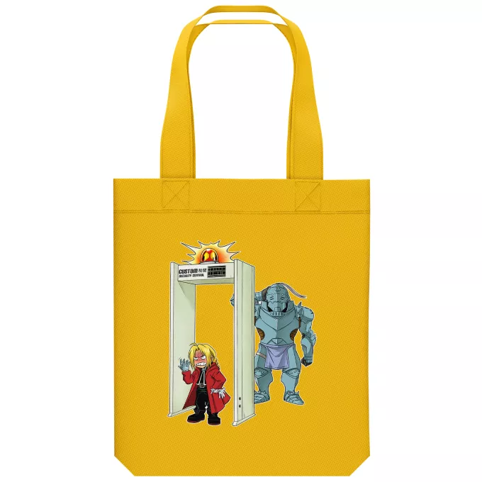 biologisch katoenen draagtas (Tote Bag) Parodie Full Metal Alchemist - FMA Edward en Alphonse Elric - Edward Elric aka Ed, Alphonse Elric aka Al