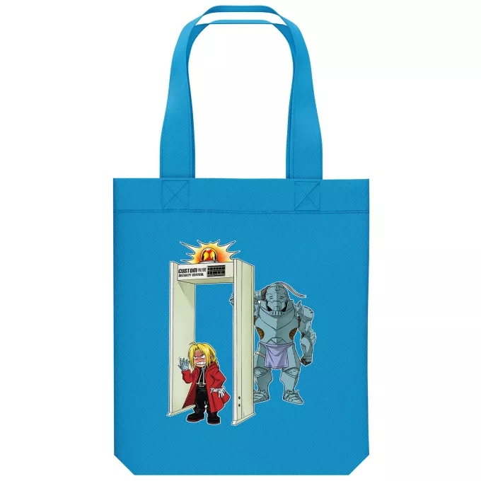 Shopper (Tote Bag) aus Bio-Baumwolle Parodie auf Full Metal Alchemist - FMA Edward und Alphonse Elric - Edward Elric aka Ed, Alphonse Elric aka Al