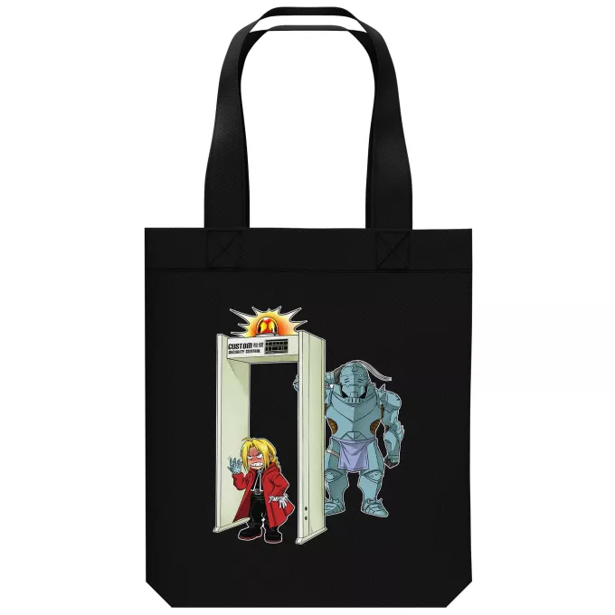 Ekologisk bomullsväska (Tote Bag) Parodi Full Metal Alchemist - FMA Edward och Alphonse Elric - Edward Elric aka Ed, Alphonse Elric aka Al